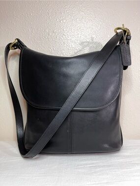 Coach Vintage Whitney Black Leather Duffel Bag 1996